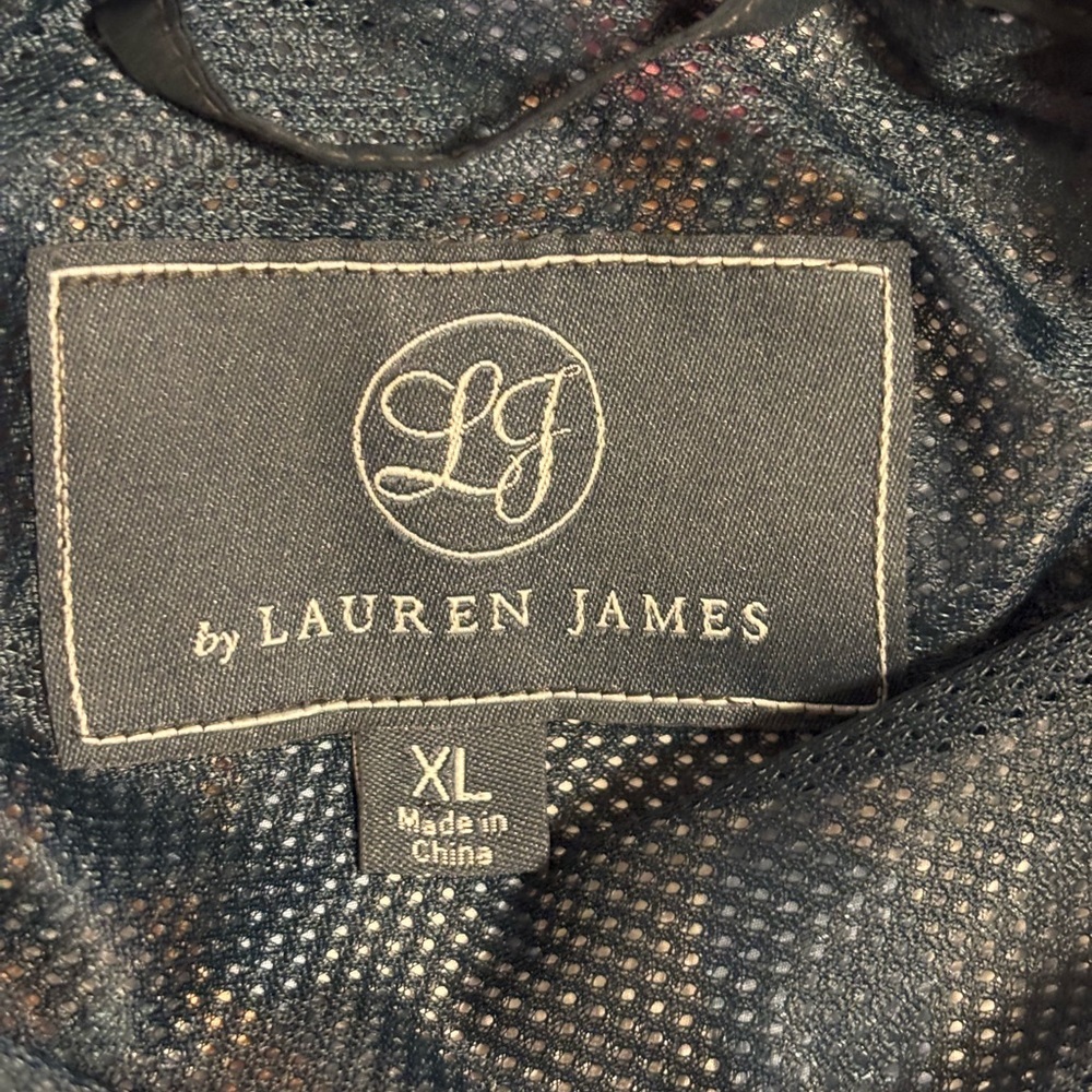 Lauren James XL Tropical Leaf Print Hooded Pullover Windbreaker Jacket - Picture 2 of 6